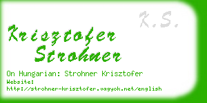 krisztofer strohner business card